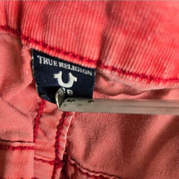 True Religion Muted Red Ricky.Relaxed Straight  Thin.Corduroy Jeans Plus Size - Picture 7 of 8